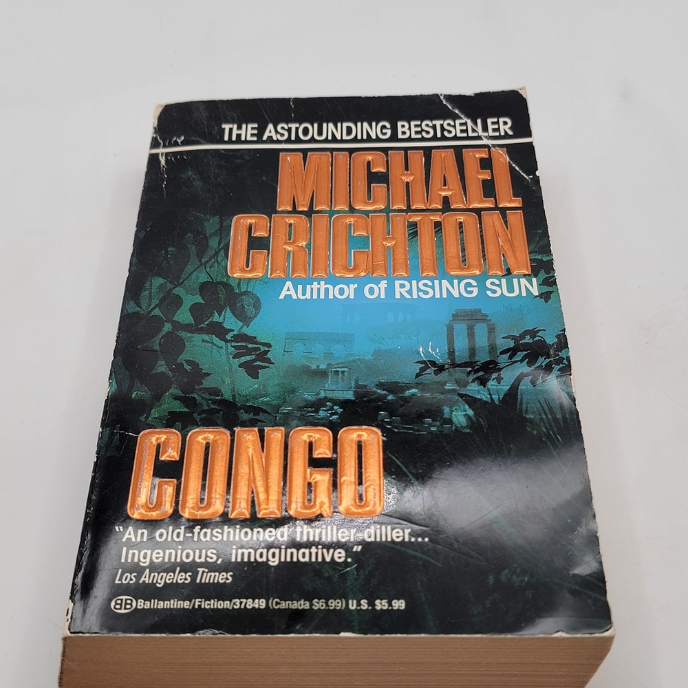 Michael Crichton Book Lot 6 Paperbacks Jurassic Park Sphere Congo Good - Picture 4 of 16